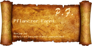 Pflanczer Fanni névjegykártya